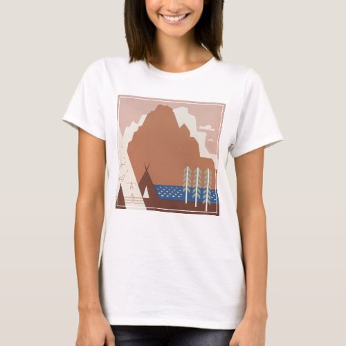 Vintage Poster Promoting Travel To Montana 2 T_Shirt