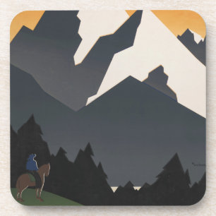 Vintage Poster Promoting Travel To Montana. Beverage Coaster