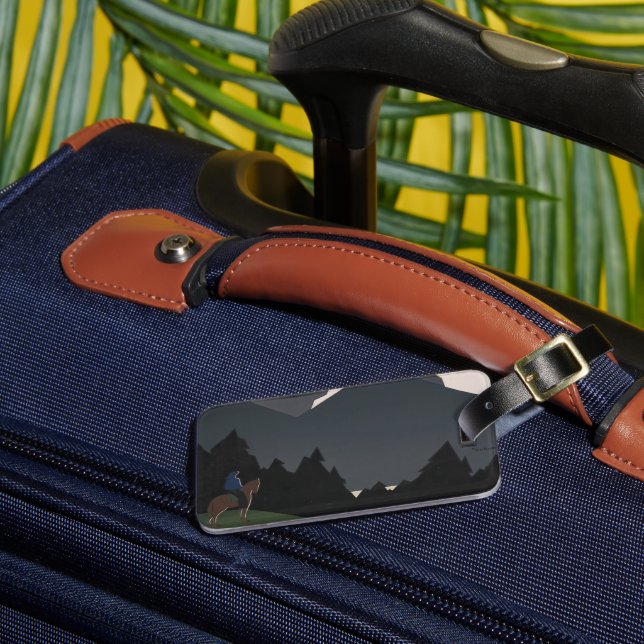 Vintage Poster Promoting Travel To Montana. Luggage Tag (Front Insitu 3)