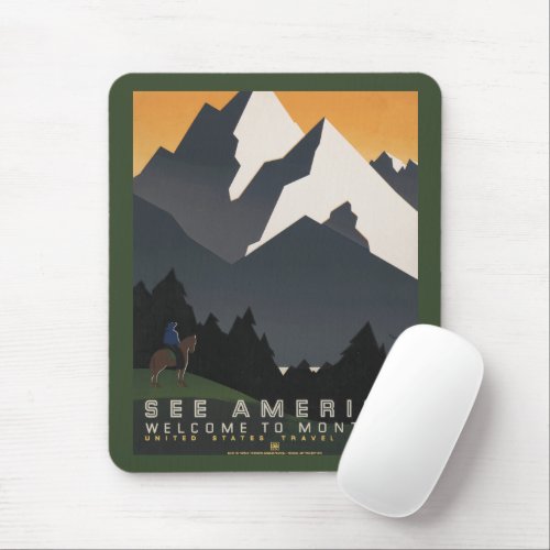 Vintage Poster Promoting Travel To Montana Mouse Pad