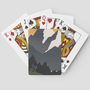 Vintage Poster Promoting Travel To Montana. Poker Cards