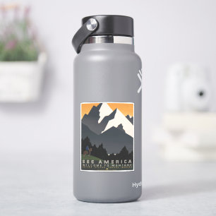 Vintage Poster Promoting Travel To Montana. Sticker