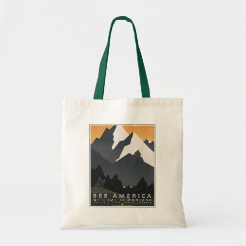 Vintage Poster Promoting Travel To Montana Tote Bag