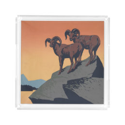 Vintage Poster Promoting Travel To National Parks Acrylic Tray