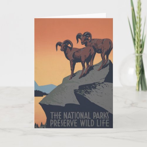 Vintage Poster Promoting Travel To National Parks Card