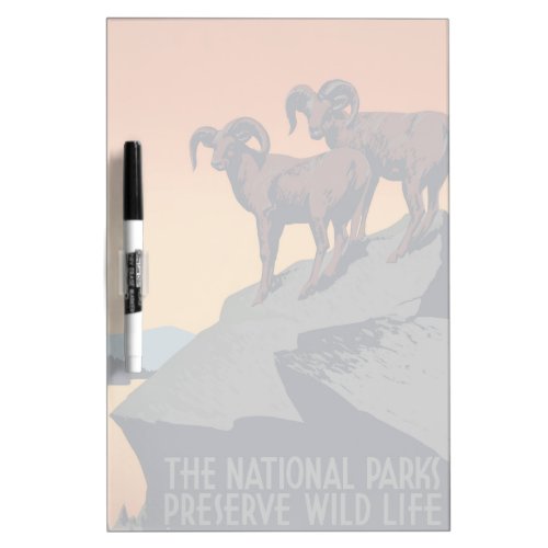 Vintage Poster Promoting Travel To National Parks Dry Erase Board