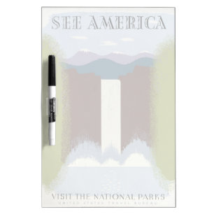 Vintage Poster Promoting Travel To National Parks. Dry Erase Board