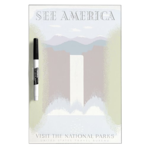 Vintage Poster Promoting Travel To National Parks Dry Erase Board