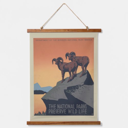 Vintage Poster Promoting Travel To National Parks Hanging Tapestry