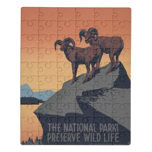 Vintage Poster Promoting Travel To National Parks Jigsaw Puzzle