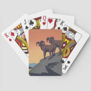 Vintage Poster Promoting Travel To National Parks Poker Cards