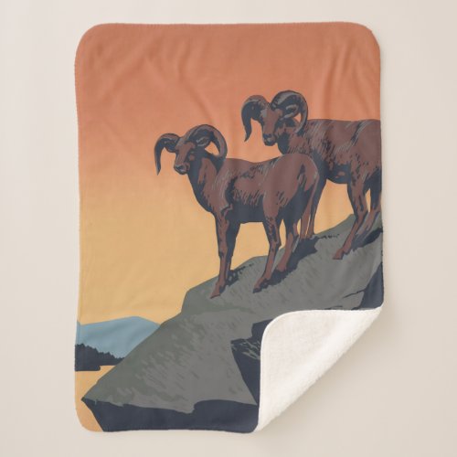 Vintage Poster Promoting Travel To National Parks Sherpa Blanket