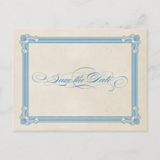 Vintage Poster Red, White & Blue Save the Date Announcement Postcard