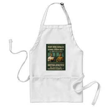 Vintage Poster: Rugby Players Call For Duty Adult Apron by OutFrontProductions at Zazzle