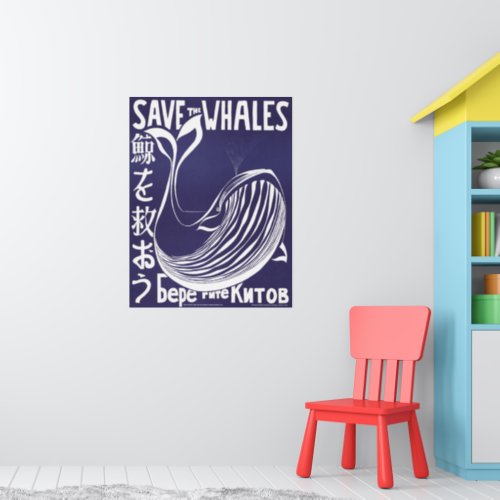 Vintage Poster Save the Whales 1973 Poster