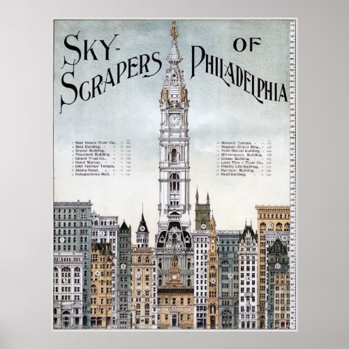 Vintage Poster _ Sky Scrapers of Philadelphia