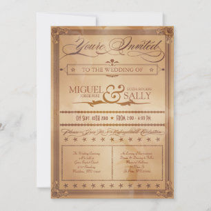 Vintage Poster Style Sepia DIY Wedding Invitation