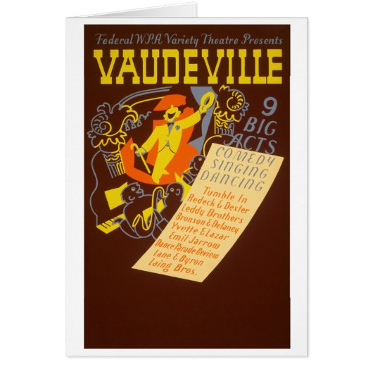 Vintage Poster Vaudeville Illustration Cards (Front)