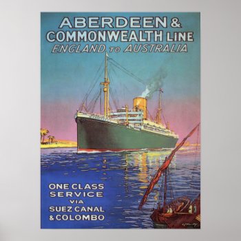Vintage Poster With Old Shipping Line Print by cardland at Zazzle