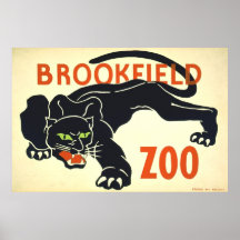 Vintage Posters,Brookfield Zoo Black Panther WPA