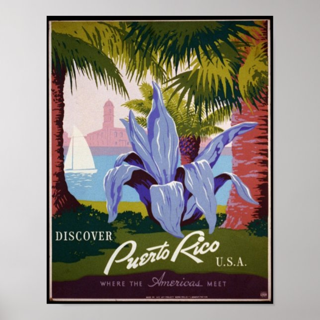 Vintage Posters, Discover Puerto Rico USA Poster (Front)