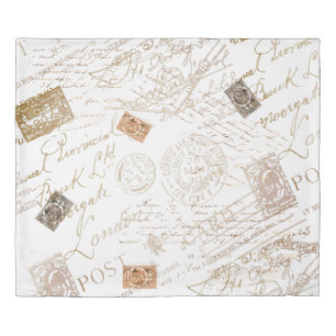 Vintage Postmarks Duvet Cover