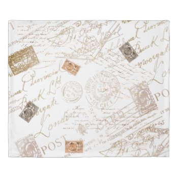 Vintage Postmarks Duvet Cover by ADMIN_CHOLEWESS at Zazzle