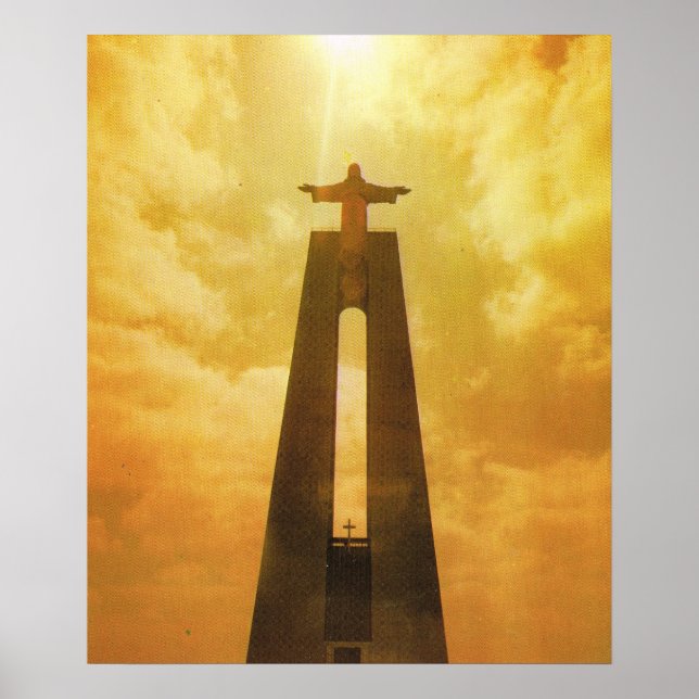 Vintage Postugal, Lisbon, Church of Christo Rei Poster (Front)