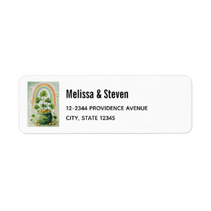 Vintage Pot of Gold and Rainbow Address Label