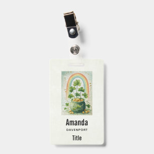 Vintage Pot of Gold and Rainbow Badge