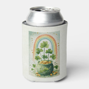 Vintage Pot of Gold and Rainbow Can Cooler