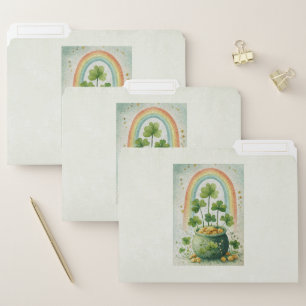 Vintage Pot of Gold and Rainbow File Folder
