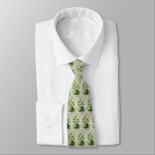 Vintage Pot of Gold and Rainbow Pattern Neck Tie