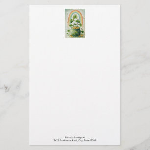 Vintage Pot of Gold and Rainbow Stationery