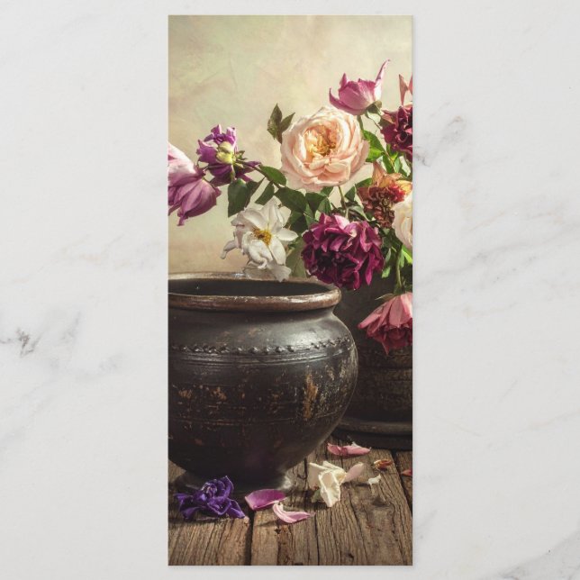 Vintage pot with flowers menu (Front)