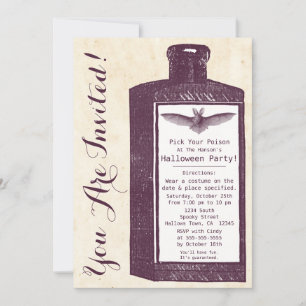 Vintage Potion Bottle Halloween Invitation