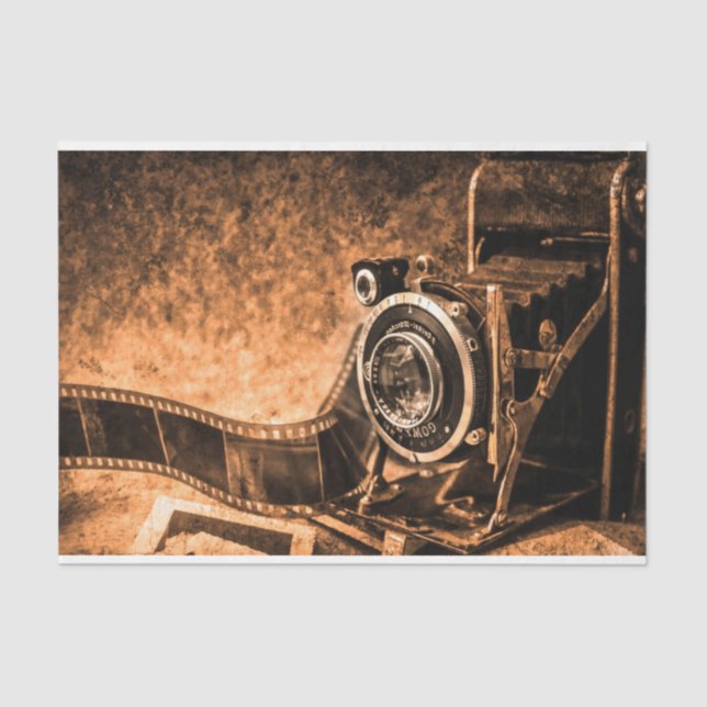 Vintage Potography Camera Film Decoupage Tissue Paper (Front)