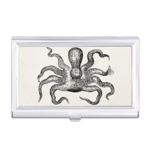 Vintage Poulpe Octopus  _ Cuttlefish Template Case For Business Cards