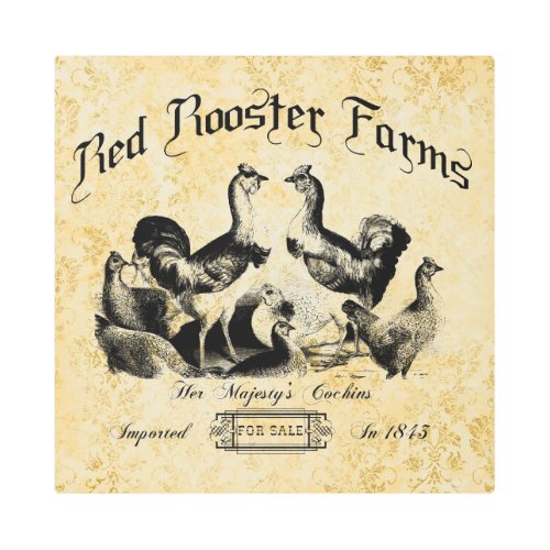 Vintage Poultry Farm Advertisement  Metal Print