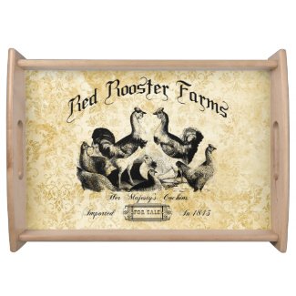 Vintage Poultry Farm Advertisement  Serving Tray