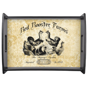 Vintage Poultry Farm Advertisement Serving Tray