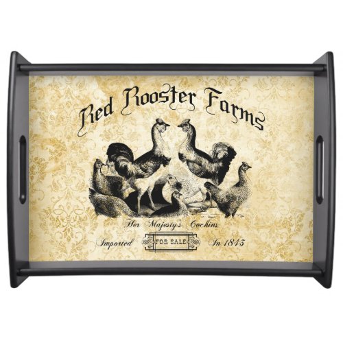 Vintage Poultry Farm Advertisement  Serving Tray