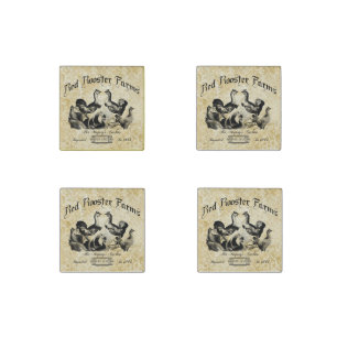 Vintage Poultry Farm Advertisement Stone Magnet