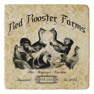 Vintage Poultry Farm Advertisement Trivet