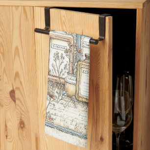  Vintage Powders and Talcum Farm Pattern  Kitchen Towel