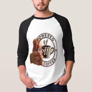 Vintage "Powered By Coffee" Baseball Raglan T-Shirt