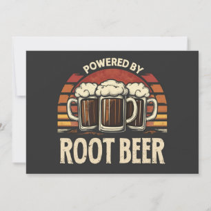 Vintage Powered By Root Beer Funny Drinking Invitation
