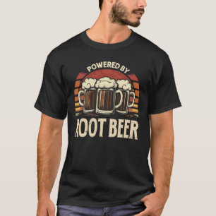 Vintage Powered By Root Beer Funny Drinking T-Shirt