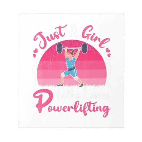 Vintage Powerlifting Just A Girl Who Loves Powerli Notepad