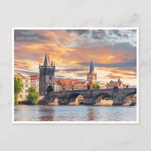 vintage prague Czech Republic Rpublique tchque Postcard